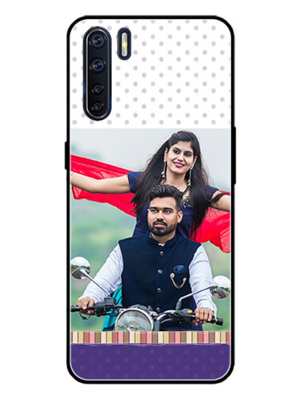 Custom Oppo F15 Photo Printing on Glass Case  - Cute Family Design
