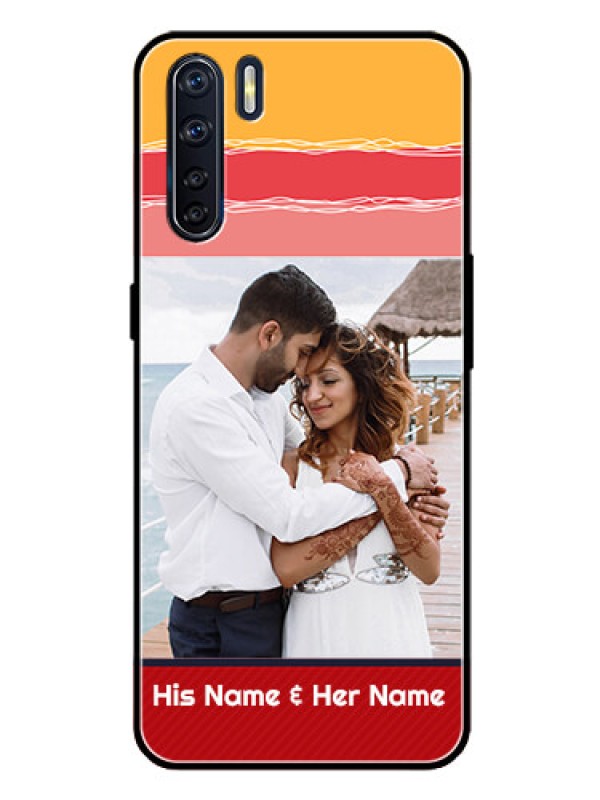 Custom Oppo F15 Custom Glass Mobile Case  - Colorful Case Design