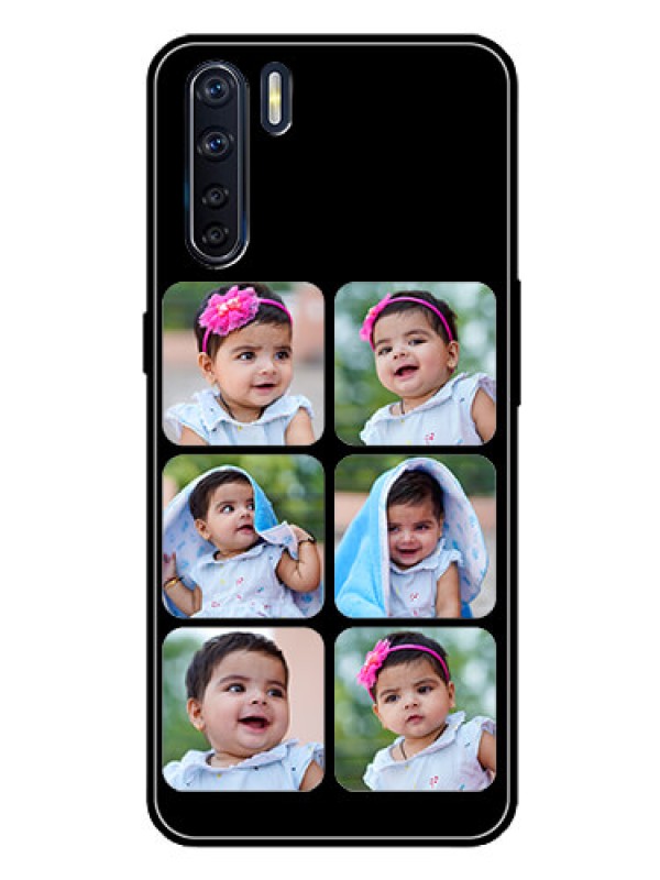 Custom Oppo F15 Photo Printing on Glass Case  - Multiple Pictures Design