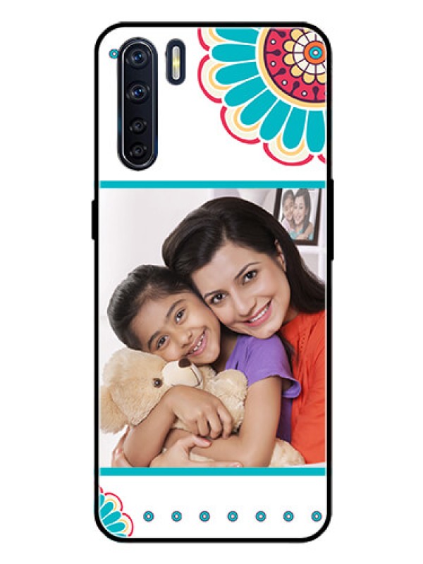 Custom Oppo F15 Custom Glass Phone Case  - Flower Design