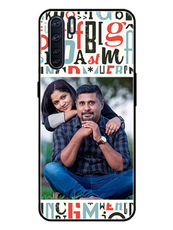 Custom Oppo F15 Personalized Glass Phone Case  - Alphabet Design