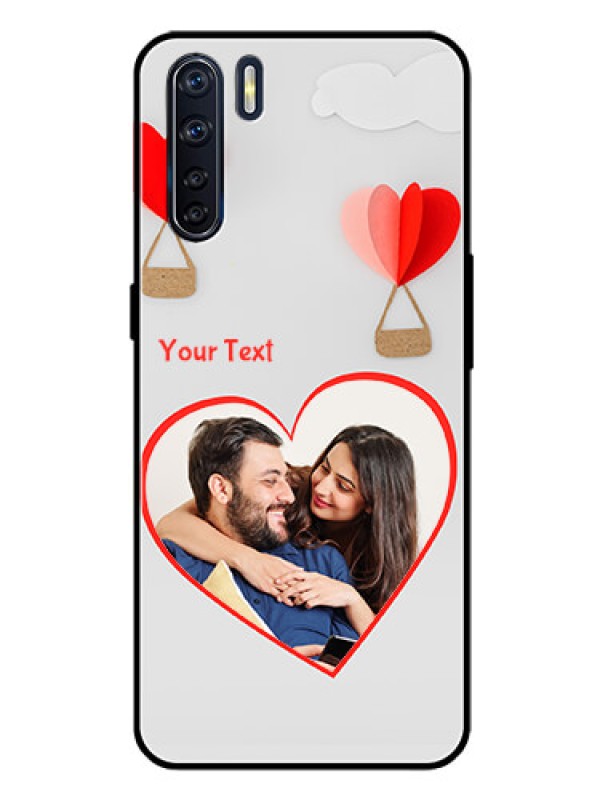 Custom Oppo F15 Custom Glass Mobile Case  - Parachute Love Design