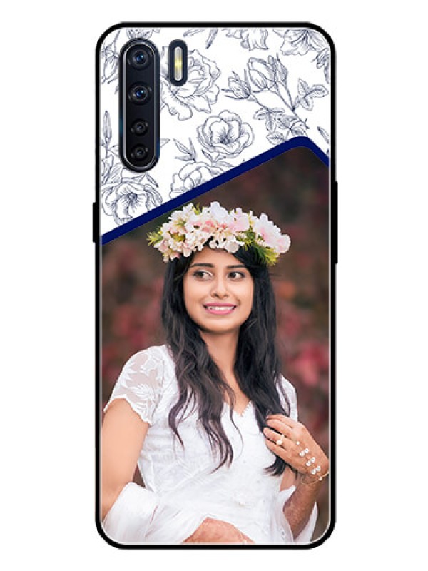 Custom Oppo F15 Personalized Glass Phone Case  - Premium Floral Design