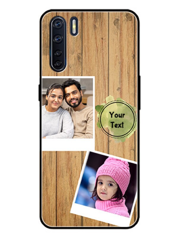 Custom Oppo F15 Custom Glass Phone Case  - Wooden Texture Design