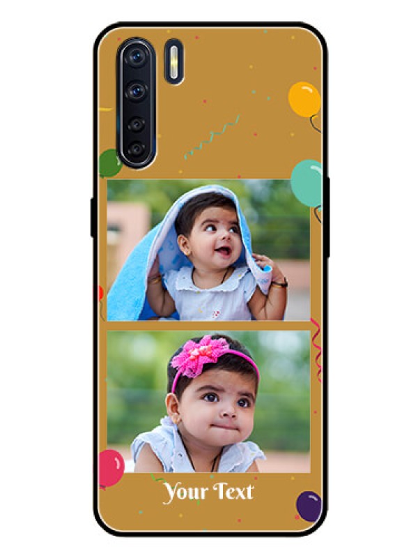 Custom Oppo F15 Personalized Glass Phone Case  - Image Holder with Birthday Celebrations Design