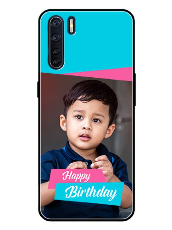 Custom Oppo F15 Personalized Glass Phone Case  - Image Holder with 2 Color Design