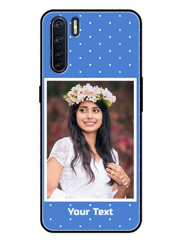Custom Oppo F15 Photo Printing on Glass Case  - Polka dots design