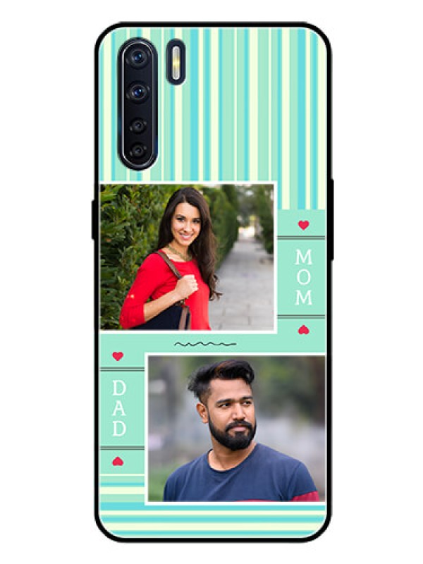 Custom Oppo F15 Custom Glass Phone Case  - Mom & Dad Pic Design