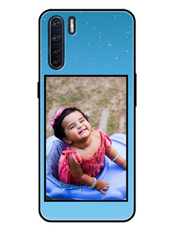 Custom Oppo F15 Custom Glass Mobile Case  - Wave Pattern Colorful Design