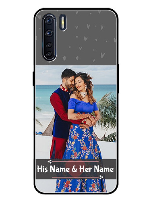 Custom Oppo F15 Custom Glass Mobile Case  - Buy Love Design with Photo Online