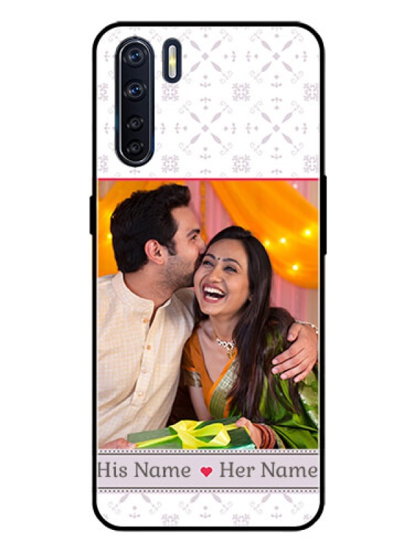 Custom Oppo F15 Custom Glass Mobile Case  - with Photo and Ethnic Design