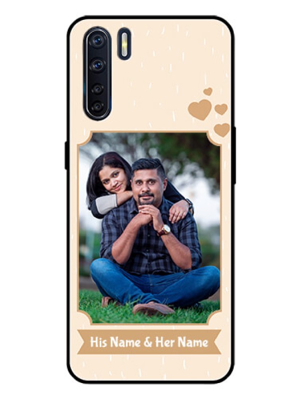 Custom Oppo F15 Custom Glass Phone Case  - with confetti love design 