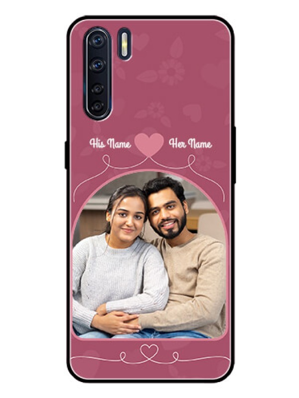 Custom Oppo F15 Photo Printing on Glass Case  - Love Floral Design