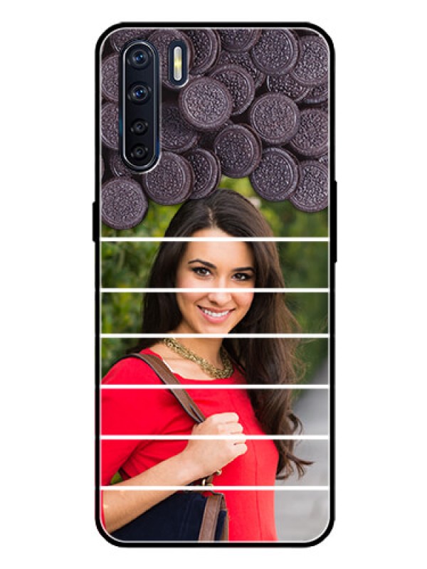 Custom Oppo F15 Custom Glass Phone Case  - with Oreo Biscuit Design