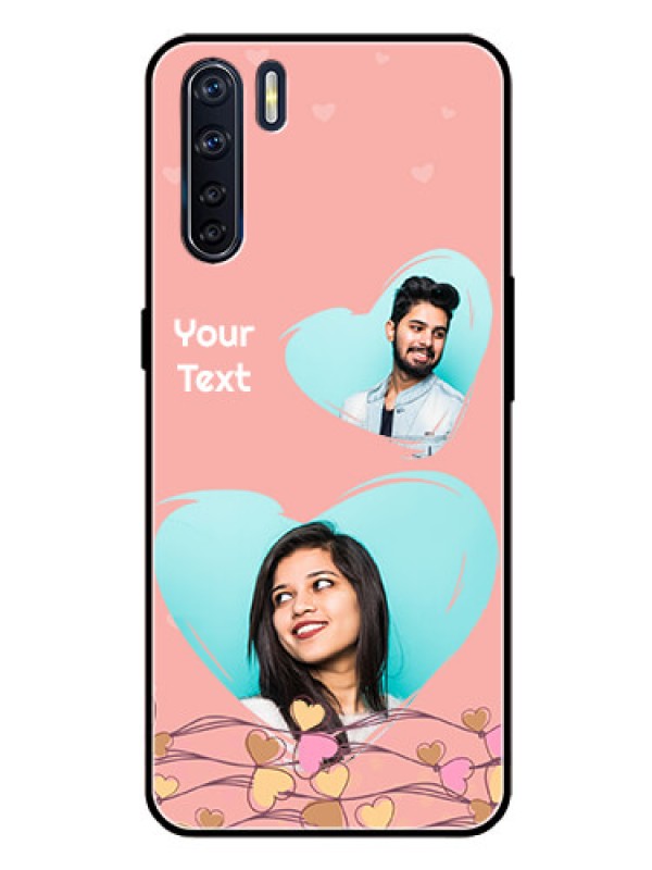 Custom Oppo F15 Custom Glass Mobile Case  - Love Doodle Design