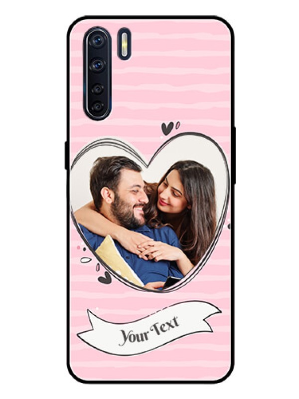 Custom Oppo F15 Custom Glass Phone Case  - Vintage Heart Design