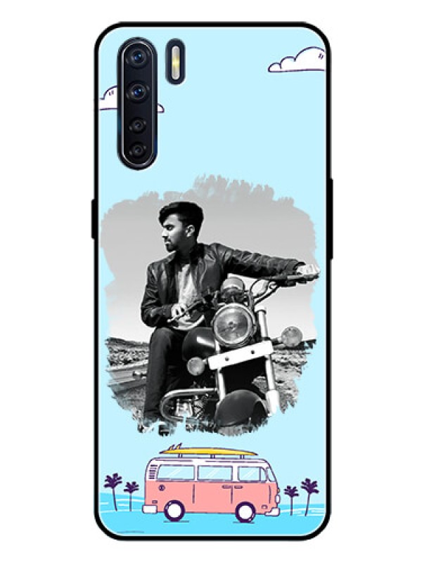 Custom Oppo F15 Photo Printing on Glass Case  - Travel & Adventure Design