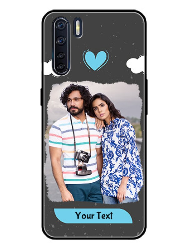 Custom Oppo F15 Custom Glass Phone Case  - Splashes with love doodles Design