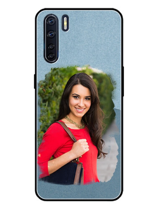 Custom Oppo F15 Custom Glass Mobile Case  - Grunge Line Art Design