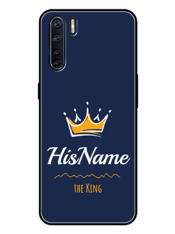 Custom Oppo F15 Glass Phone Case King with Name