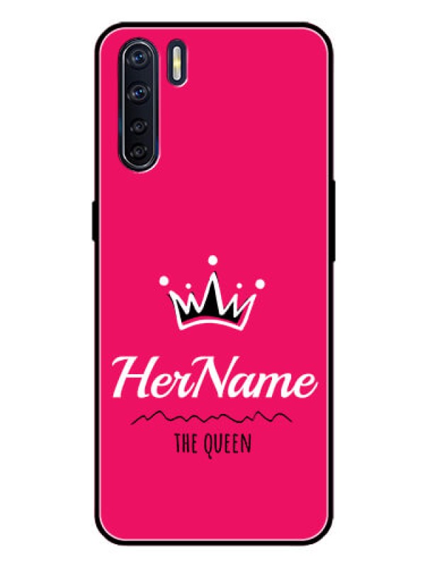 Custom Oppo F15 Glass Phone Case Queen with Name