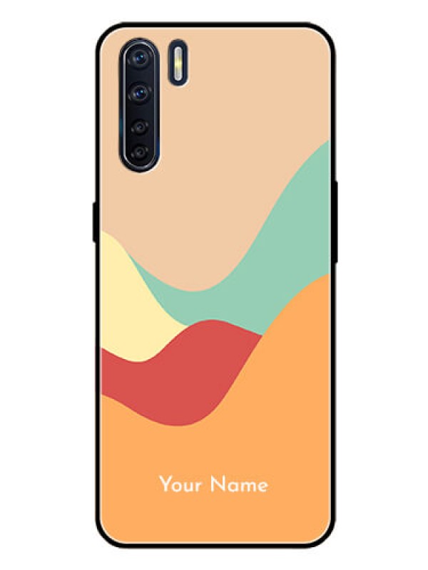 Custom Oppo F15 Personalized Glass Phone Case - Ocean Waves Multi-colour Design