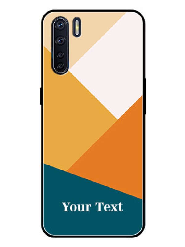 Custom Oppo F15 Personalized Glass Phone Case - Stacked Multi-colour Design