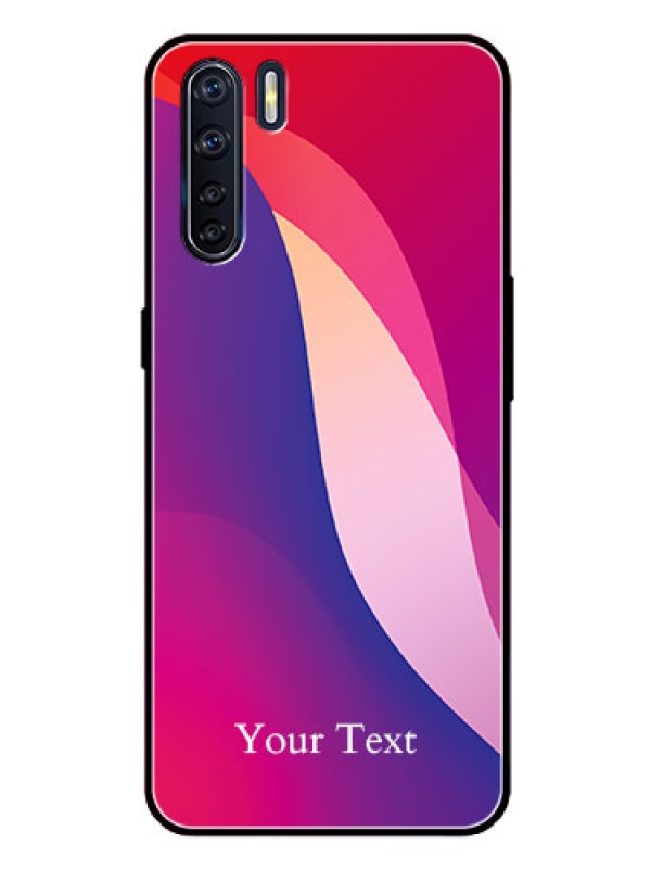 Custom Oppo F15 Personalized Glass Phone Case - Digital abstract Overlap Design