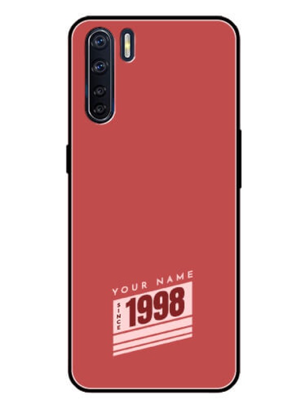 Custom Oppo F15 Custom Glass Phone Case - Red custom year of birth Design
