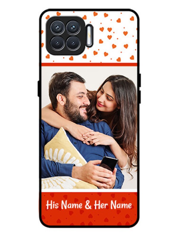 Custom Oppo F17 Pro Custom Glass Phone Case  - Orange Love Symbol Design