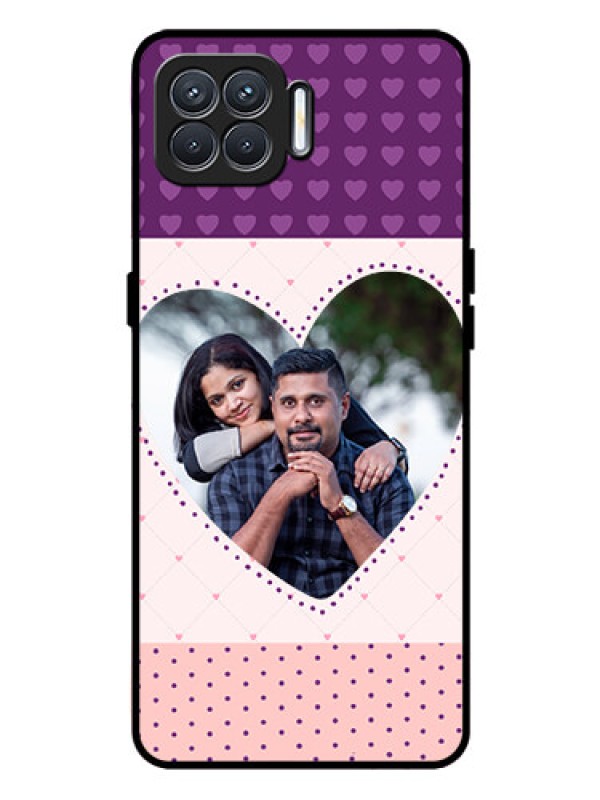 Custom Oppo F17 Pro Custom Glass Phone Case  - Violet Love Dots Design