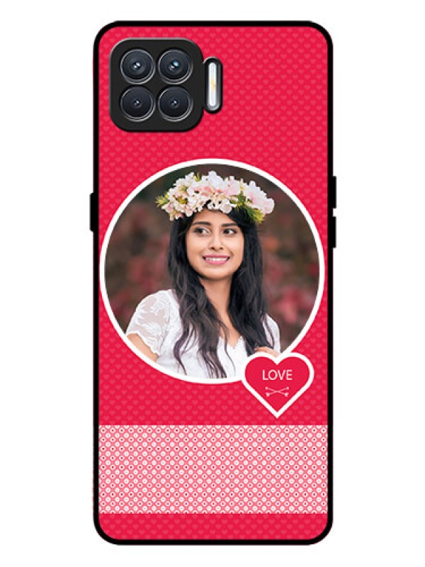 Custom Oppo F17 Pro Personalised Glass Phone Case  - Pink Pattern Design