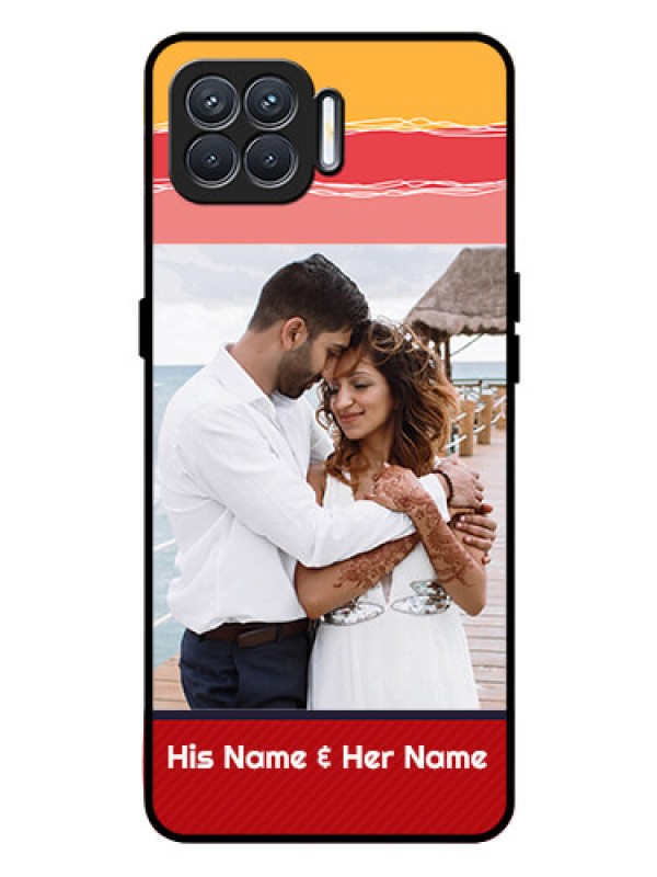 Custom Oppo F17 Pro Custom Glass Mobile Case  - Colorful Case Design