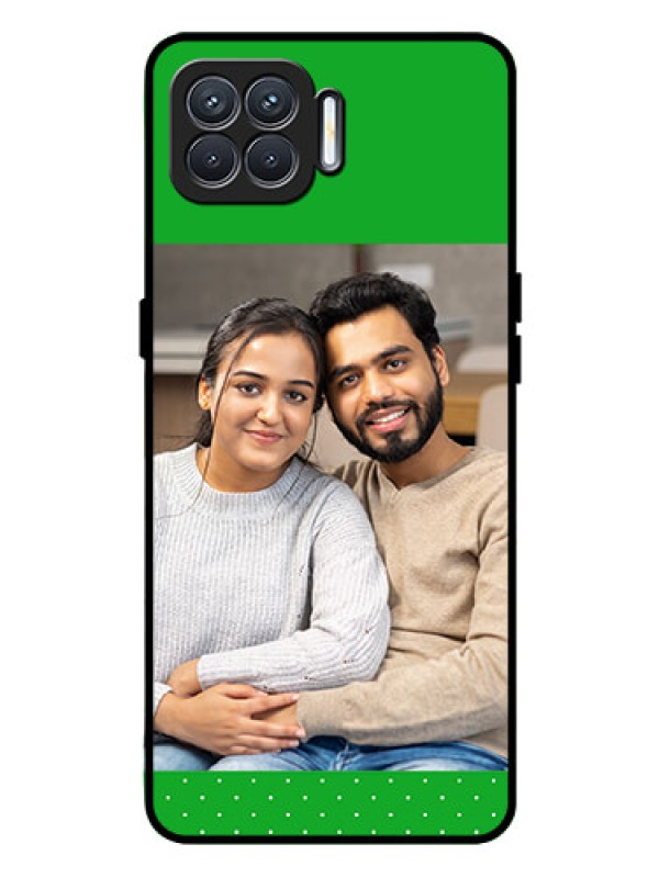 Custom Oppo F17 Pro Personalized Glass Phone Case  - Green Pattern Design