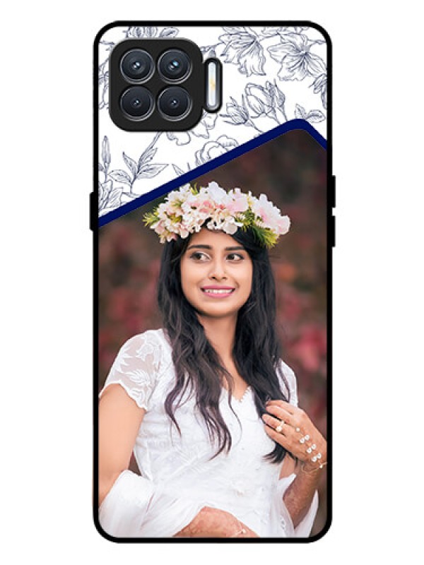 Custom Oppo F17 Pro Personalized Glass Phone Case  - Premium Floral Design