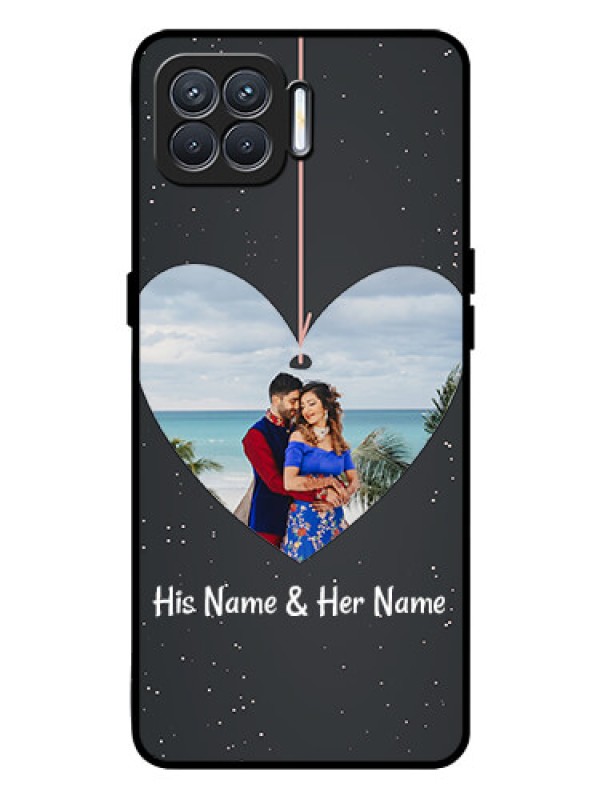 Custom Oppo F17 Pro Custom Glass Phone Case  - Hanging Heart Design