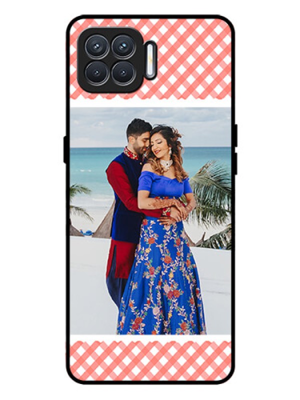 Custom Oppo F17 Pro Personalized Glass Phone Case  - Pink Pattern Design