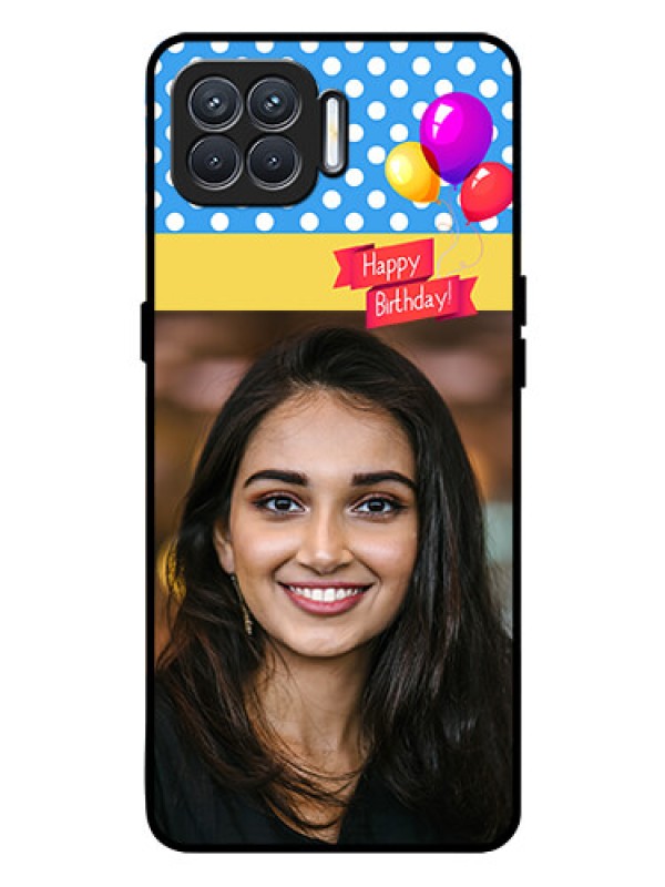Custom Oppo F17 Pro Custom Glass Mobile Case  - Happy Birthday Design