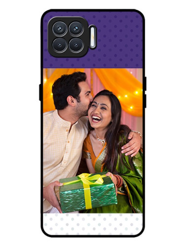 Custom Oppo F17 Pro Personalized Glass Phone Case  - Violet Pattern Design