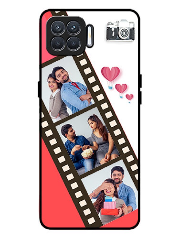 Custom Oppo F17 Pro Personalized Glass Phone Case  - 3 Image Holder with Film Reel