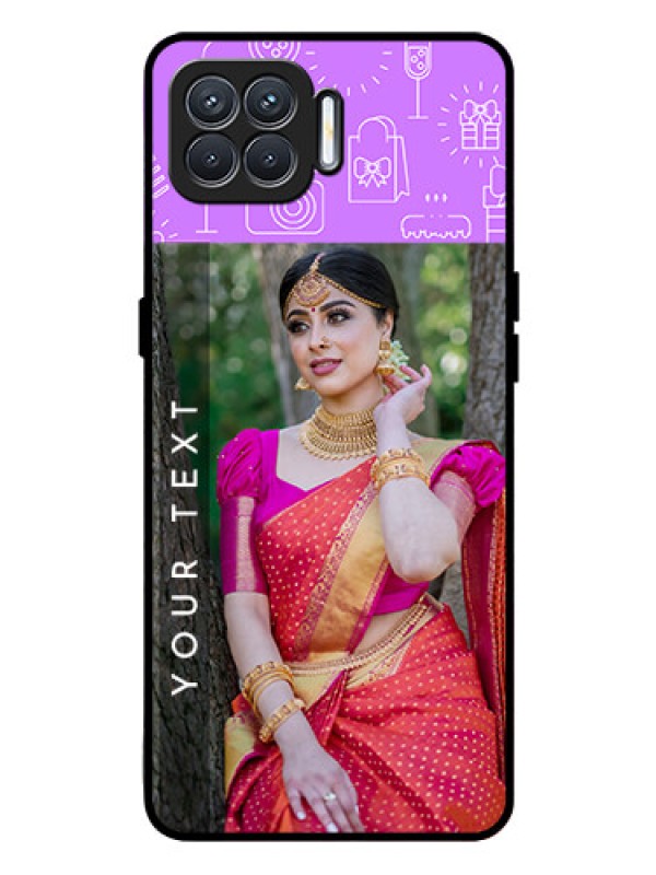 Custom Oppo F17 Pro Custom Glass Mobile Case  - Birthday Icons Design