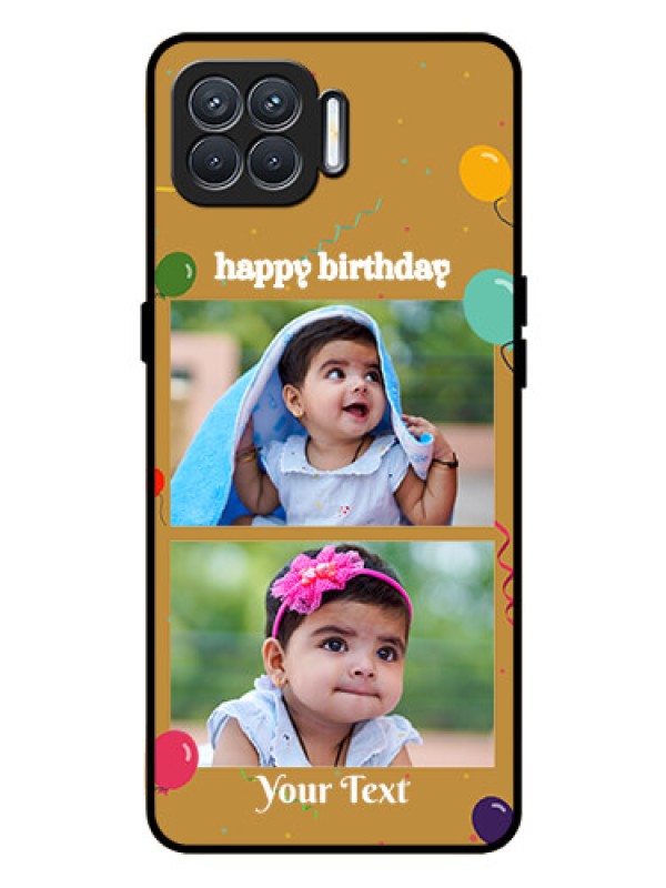 Custom Oppo F17 Pro Personalized Glass Phone Case  - Image Holder with Birthday Celebrations Design