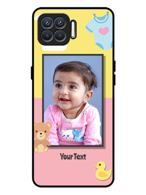 Custom Oppo F17 Pro Photo Printing on Glass Case  - Kids 2 Color Design
