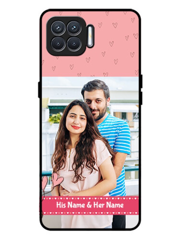 Custom Oppo F17 Pro Personalized Glass Phone Case  - Love Design Peach Color