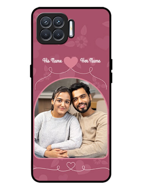 Custom Oppo F17 Pro Photo Printing on Glass Case  - Love Floral Design