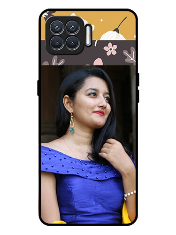 Custom Oppo F17 Pro Custom Glass Phone Case  - Stylish Floral Design