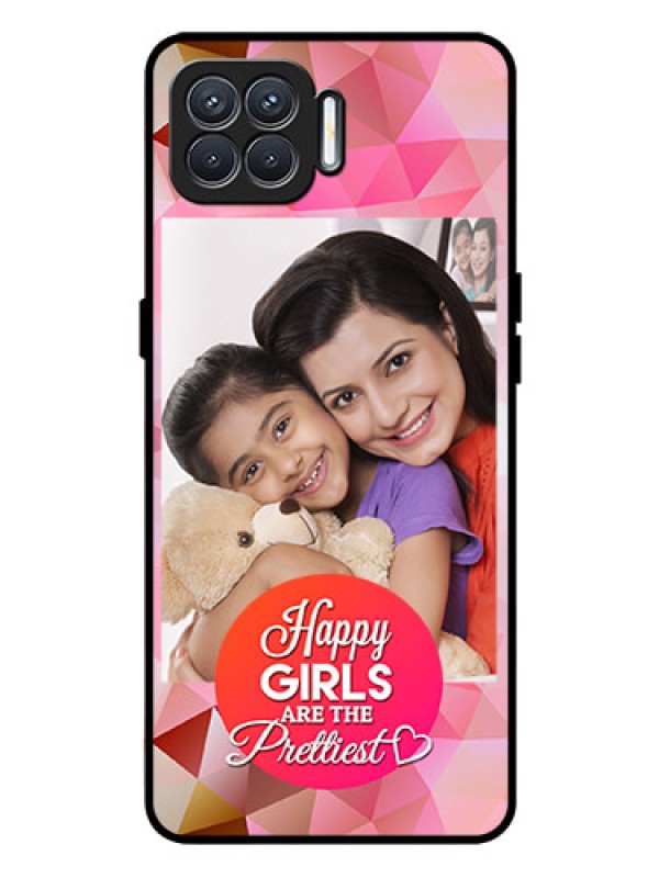 Custom Oppo F17 Pro Photo Printing on Glass Case  - Abstract Triangle Design