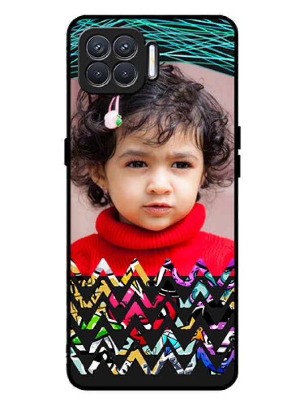 Custom Oppo F17 Pro Personalized Glass Phone Case  - Neon Abstract Design