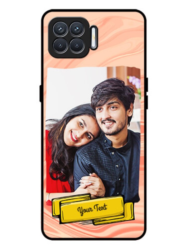 Custom Oppo F17 Pro Personalized Glass Phone Case  - Marble Texture Design