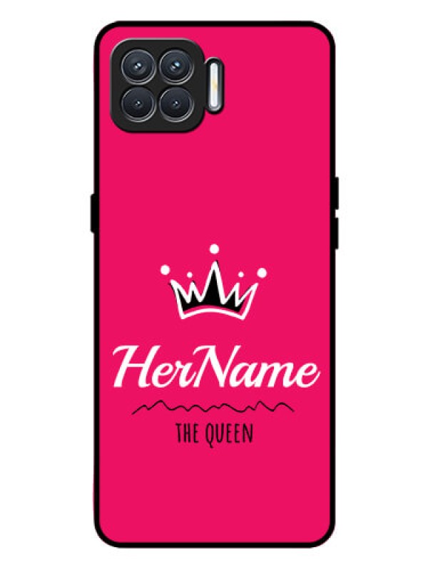 Custom Oppo F17 Pro Glass Phone Case Queen with Name